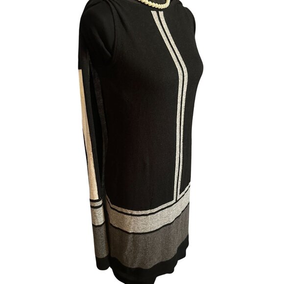 Vertigo Claudia Cape Knit Sweater Dress Womens Pullover Lambswool Mini Stripe - Picture 4 of 16